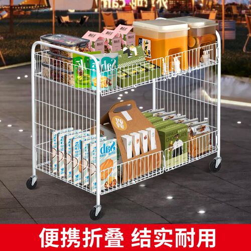 移动摆摊小推车商用花车促销车出摊可折叠桌地摊手推专用车货架