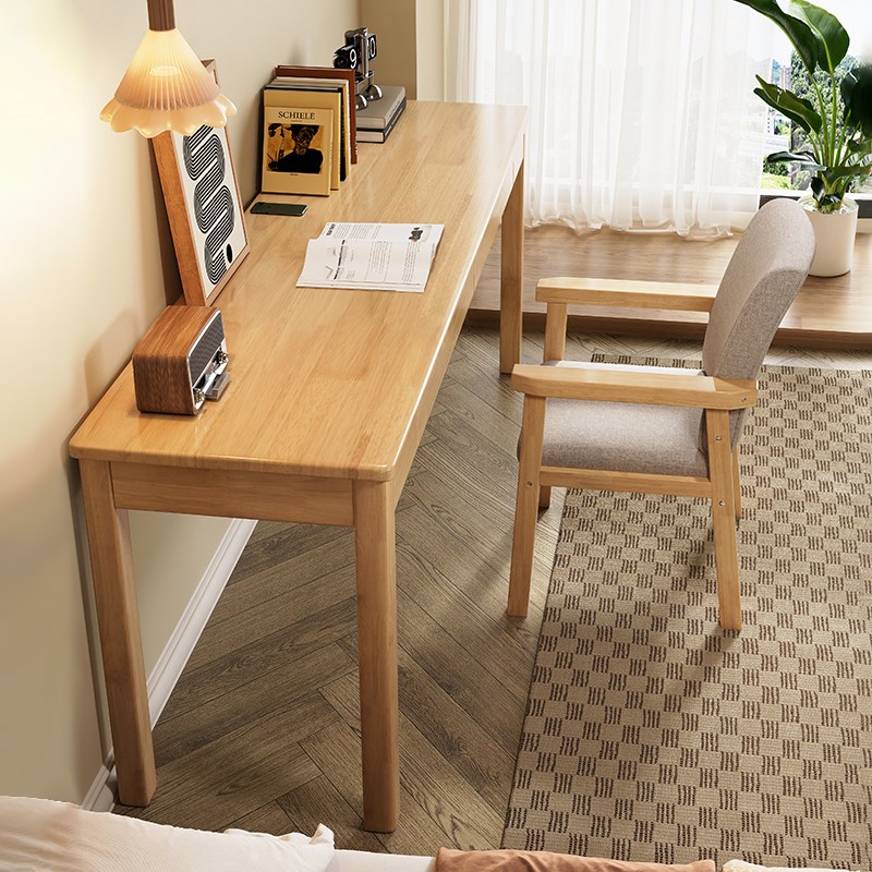 实木书桌40/45cm宽窄桌子家用办公电脑桌小户型卧室中学生写字桌