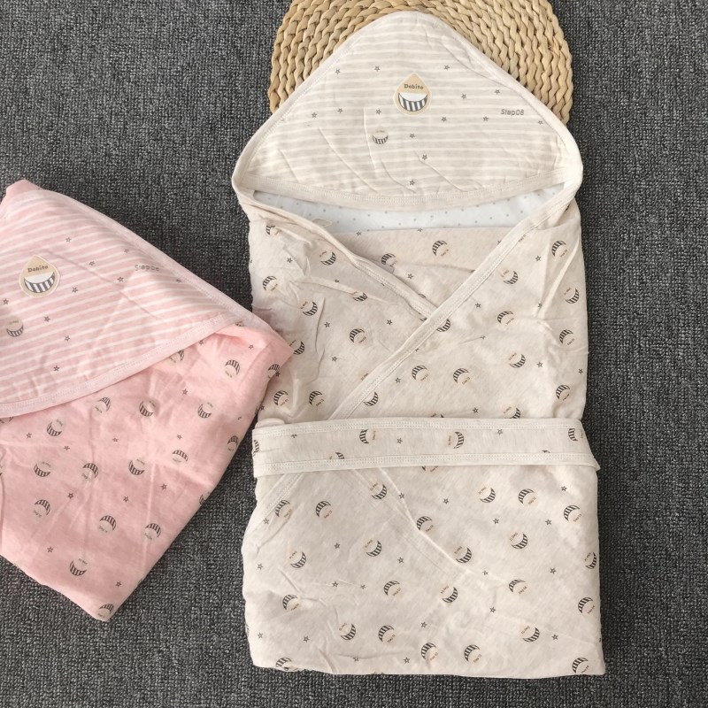 婴儿抱被纯棉新生儿小包被子夹薄棉初生宝宝抱毯春夏季秋产房襁褓
