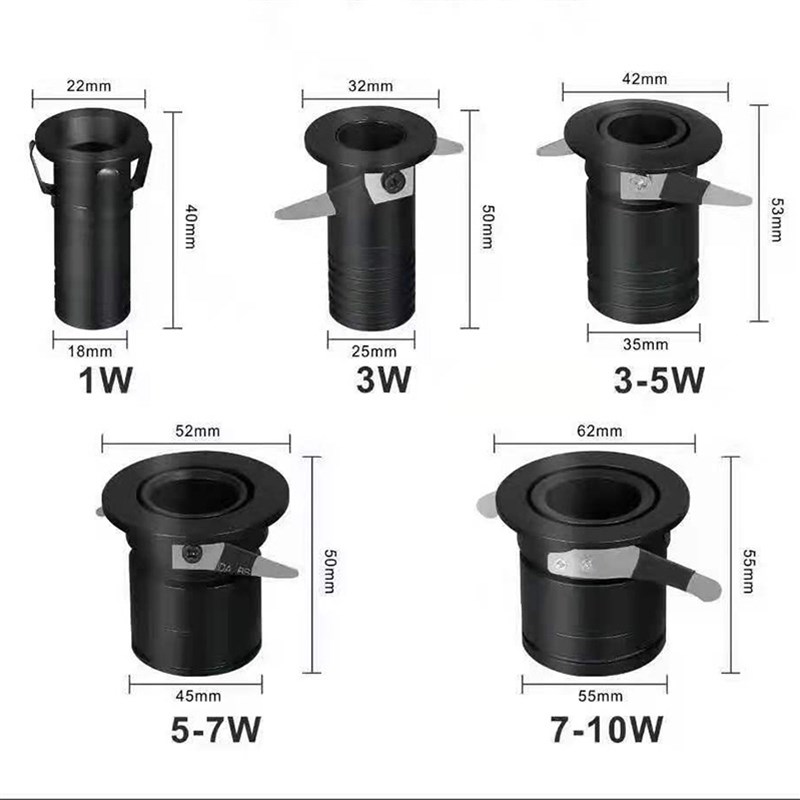LED嵌入式射灯1W3瓦5W拇指灯小开孔射灯35mm45mm酒柜展柜满天星灯