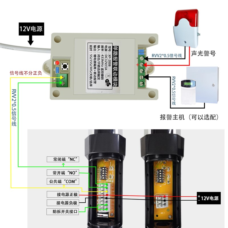 有线红外栅栏独立报警光栅家用门窗防盗红外线对射户外防水探测器