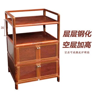 加厚铝合金微波炉柜子储物柜落y地烤箱置物架家用厨房菜厨收纳柜