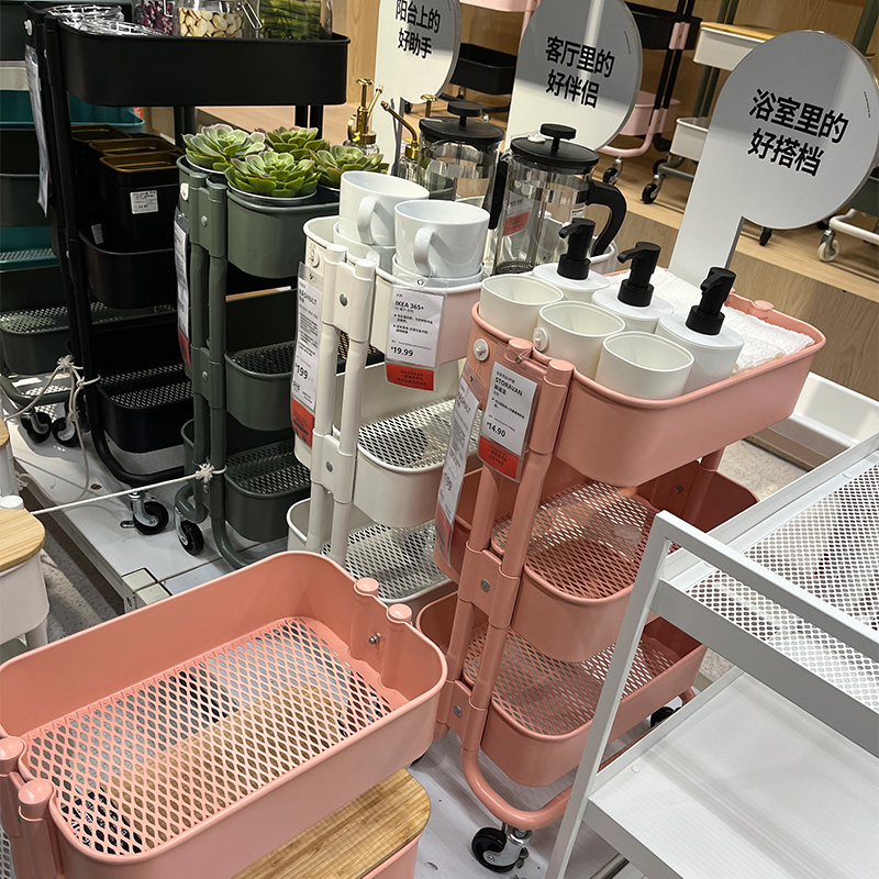 厨房小推车置物架家n用落地客厅卧室婴儿用品收纳架零食蔬菜储物