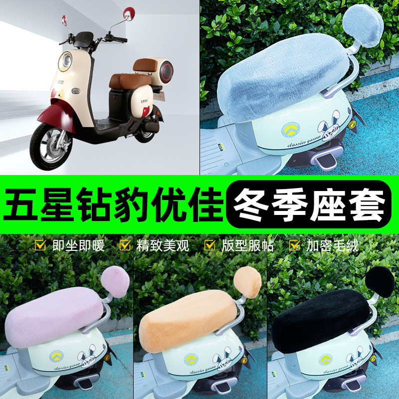 适用五星钻豹优佳EB新国标电瓶电动车冬座套坐垫套座位防水防晒饰