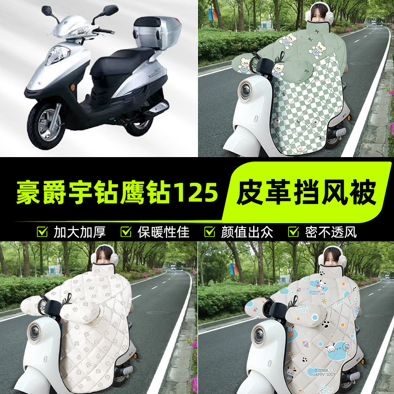 适用豪爵宇钻鹰钻125踏板摩托车挡风被挡风罩2025新款冬装饰配件