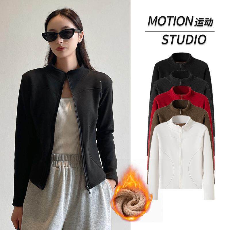 立领卫衣羊羔绒短外套女秋冬季外穿修身加绒加厚保暖瑜伽上衣,女装/女士精品,卫衣/绒衫,淘宝优惠券,粉丝福利购,淘宝优惠卷