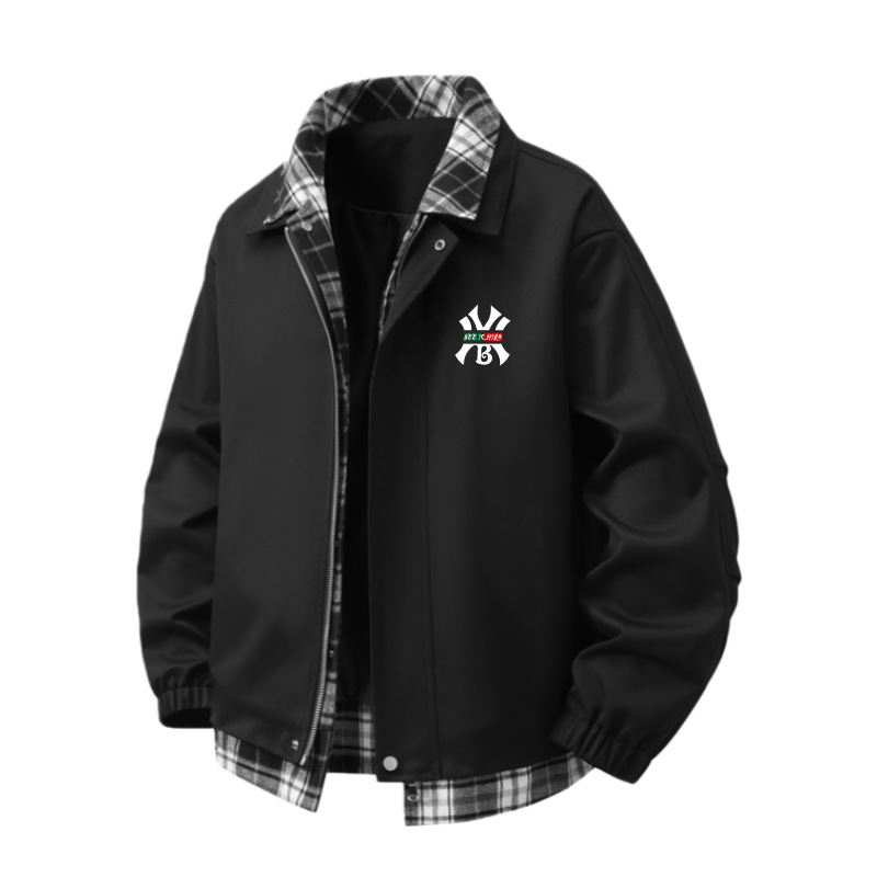 国际轻奢潮牌学生翻领假两件夹克