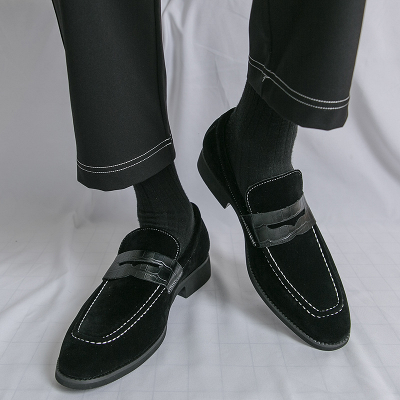 新款男士跨境开口笑乐福鞋拼接磨