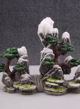 树脂装饰假山 水族馆鱼缸造景装饰品 建筑类古风大假山