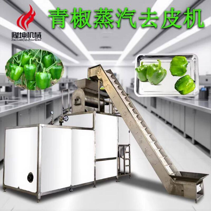 支持定制 隆坤全自动青椒蒸汽去皮机 农产品深加工生产线去皮设备