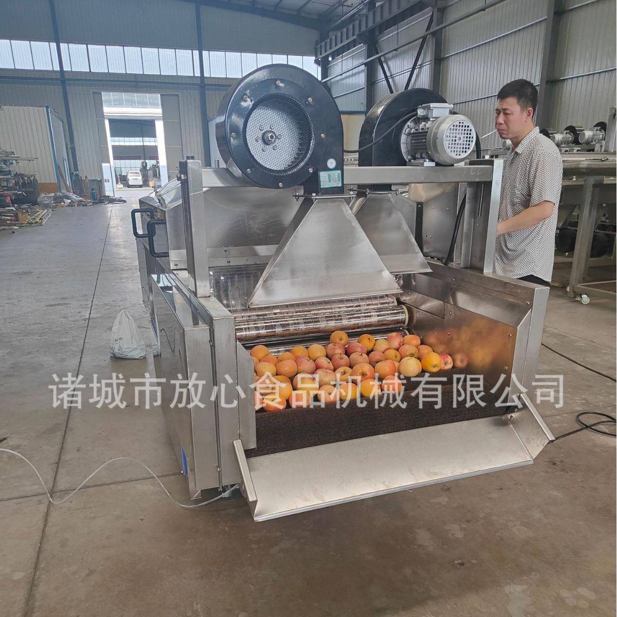 苹果打蜡机水果清洗打蜡机厂家直销水果抛光机连续式柚子打蜡机