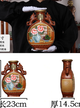 纯手工中式陶瓷客厅电视柜中国风复古博古架隔断层U摆件工艺品摆