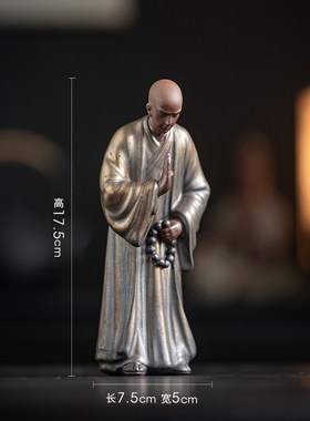 中式复古小和尚摆件陶瓷工艺品禅意家居J茶室博古架装饰品庭院摆