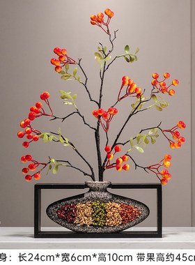 五谷丰登b花瓶摆件入户玄关客厅电视柜迎客松招财装饰乔迁开业礼