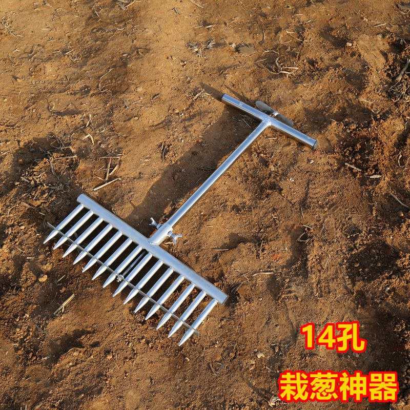 栽葱神器大葱种植工具叉子洋葱打眼打洞机种菜栽苗打W孔种葱移苗