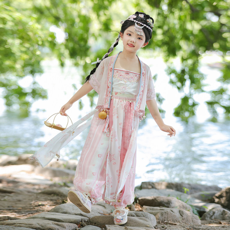 汉服女童灯笼裤异域风情民族服装图片