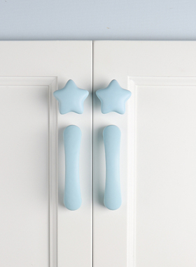 蓝色儿童房d男孩拉手定制衣柜门橱柜子床头柜抽屉明装卡通把手