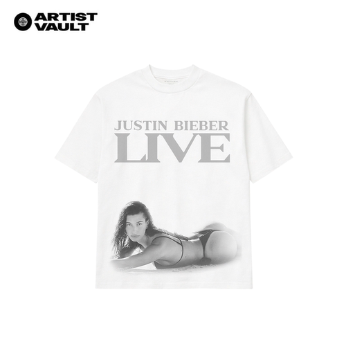 Skylrk Justin bieber官方周边 HB LIVE T恤 WHITE 白色