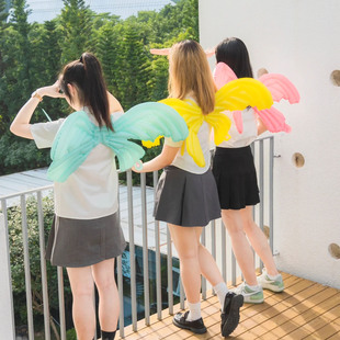 ins天使小蝴蝶翅膀充气玩具气球背饰儿童女孩生日氛围感拍照摆摊