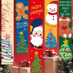 圣诞节平安夜创意卡通氛围感挂布条幅背景布商场店铺橱窗场景布置
