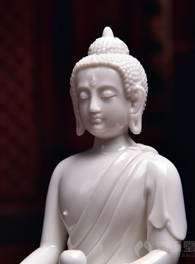 戴玉堂陶瓷小佛像摆件随身佛旅行出差随身携带释迦摩尼佛艺术装饰