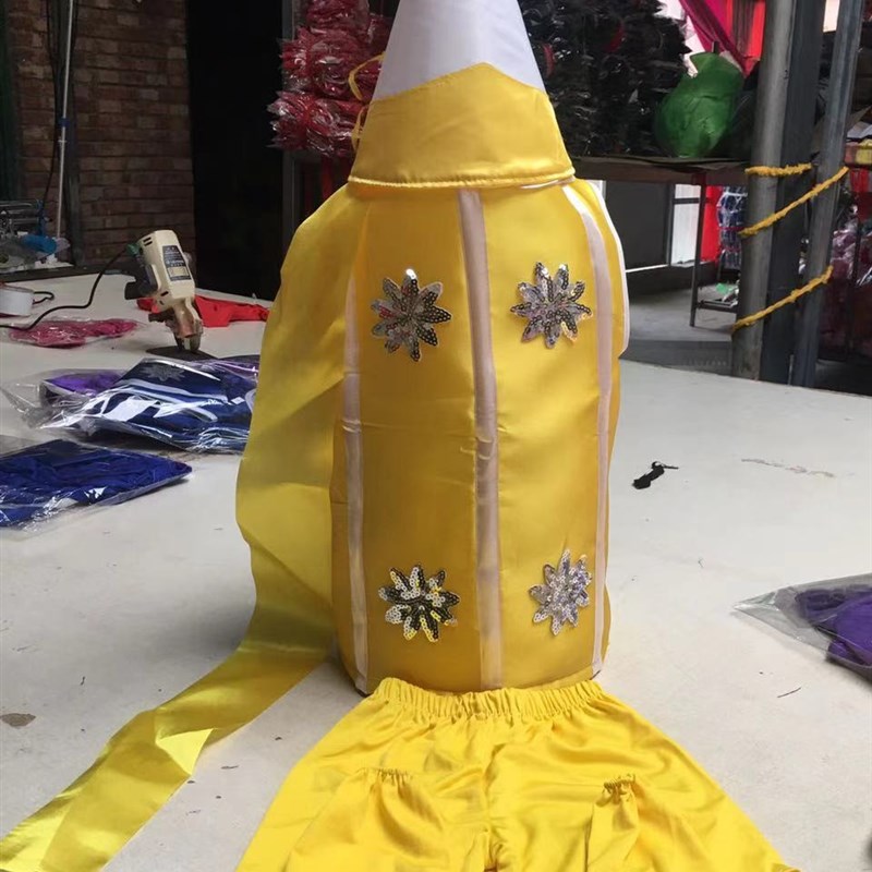 儿童七彩画笔舞蹈服彩色铅笔演出服小荷风采幼儿园蜡笔表演服道具