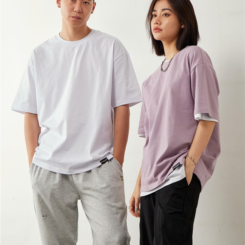 NNID短袖T恤情侣多克重精梳全棉重磅宽松打底国潮欧美风短袖T恤男