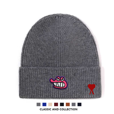 【官方直营】Ami fien护耳帽秋冬卡通刺绣针织帽可调节男女通用帽