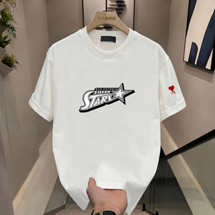 【官方直营】Ami fien短袖圆领男女通用棉涤字母T恤不易褪色男装