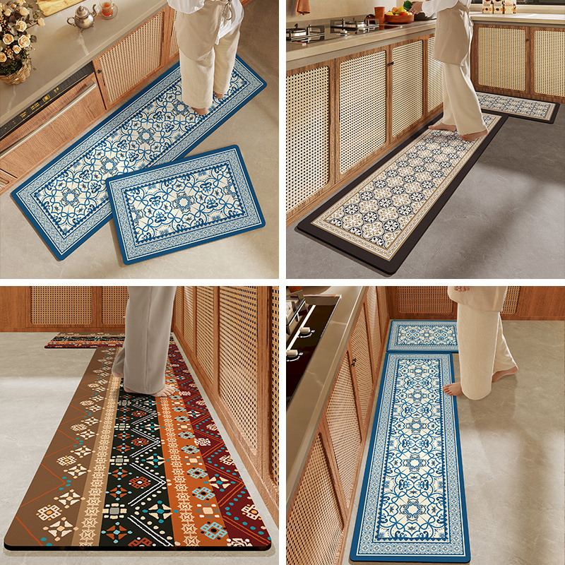 大江地垫北欧风厨房防水防油脚垫可擦洗灶台专用地毯防滑防摔垫子