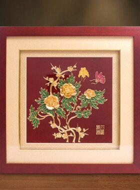 鹭艺轩漆线雕四季长春摆件送男女同事退休礼物光荣退休纪念品定制