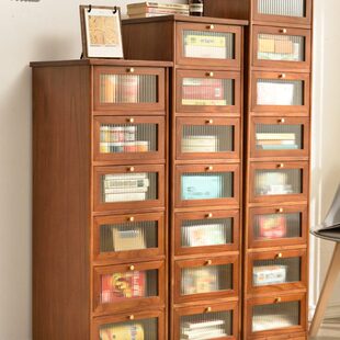 五斗柜实木夹缝柜简约抽屉式收纳柜缝隙柜子玻璃门多层加高储物柜