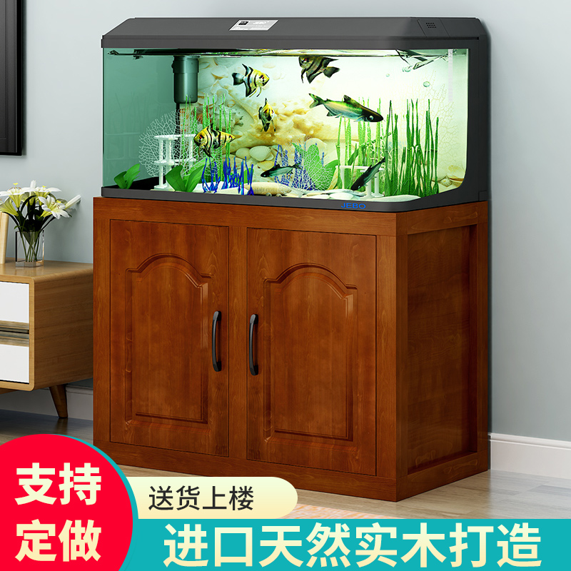 定做实木鱼缸底柜底座鱼缸柜子松木架子家用客厅水族箱隔断柜鞋柜