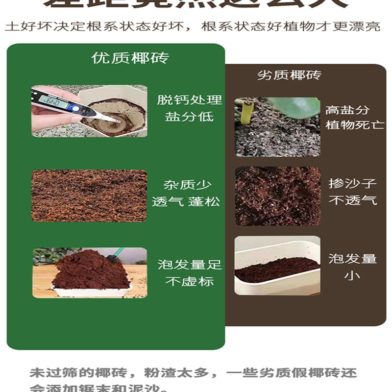 椰砖营养土养花通用型椰糠植物花土种菜泥土脱盐肥多肉土壤种植土