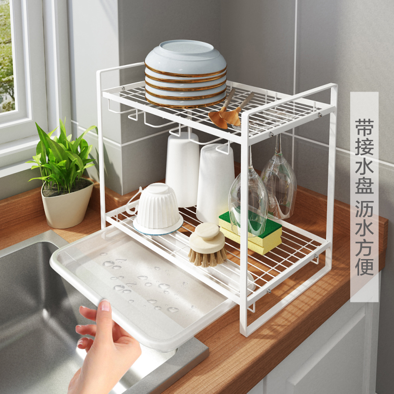 桌面水杯架放茶杯玻璃杯架子沥水收纳柜内置物架红酒杯架倒挂家用