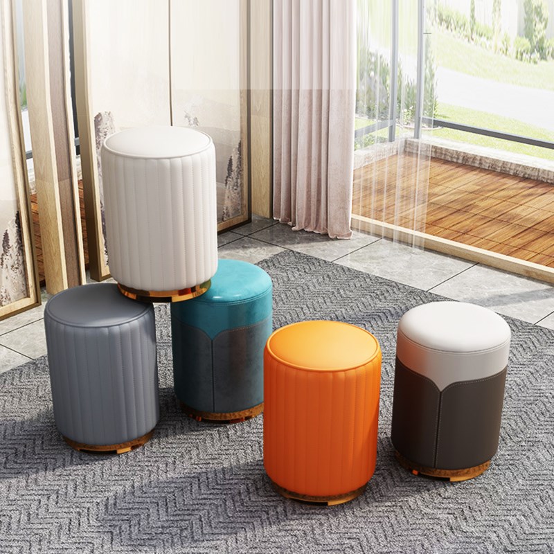 高40cm软包皮凳小圆凳换鞋凳门口家用梳妆台化妆凳茶桌茶几小凳子