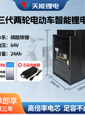 天能锂电池60V24A雅迪爱玛台铃深远电动车铅酸电瓶外卖家用长续航