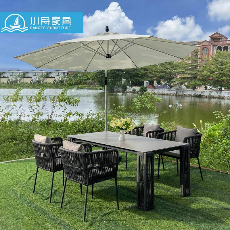 别墅户外藤编桌椅庭院花园阳台藤椅室外露台院子防水防晒家具组合