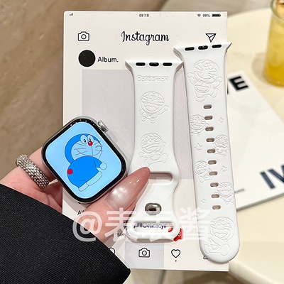 哆啦A梦适用Applewatch苹果手表表带iwatchs11/10硅胶Apple/Ultra
