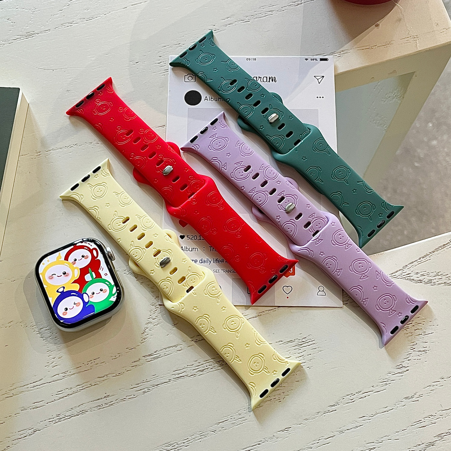 天线宝宝适用苹果手表表带iwatchS11/10/9硅胶Apple/2ultra可爱SE