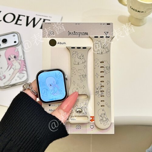 野有上秋星光色适用iwatchs11/10苹果手表表带硅胶Applewatchs9/8