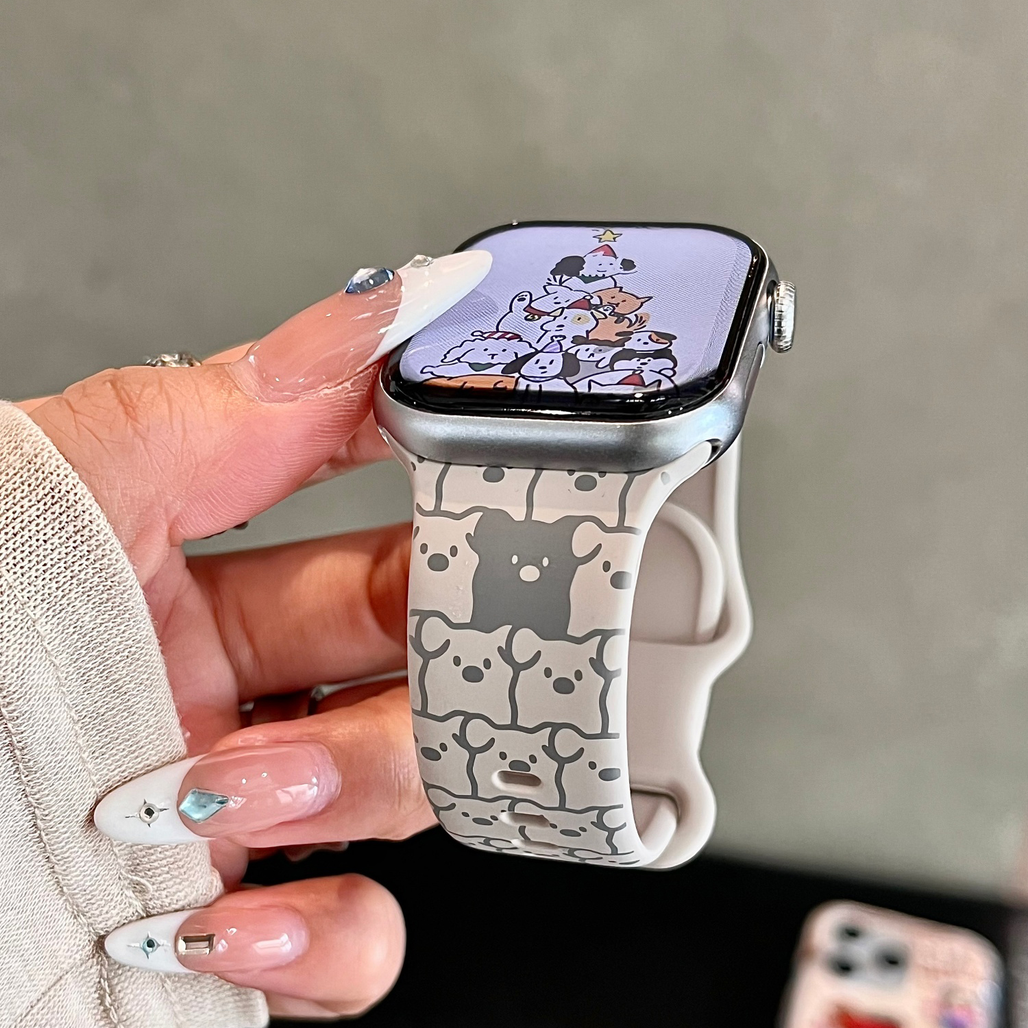 叠叠乐狗狗适用苹果手表表带iwatchS11/10/9硅胶Apple萌2ultra/SE