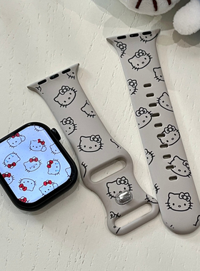 Kitty适用苹果手表表带iwatchS11/10/9硅胶Apple星光色2ultra/SE