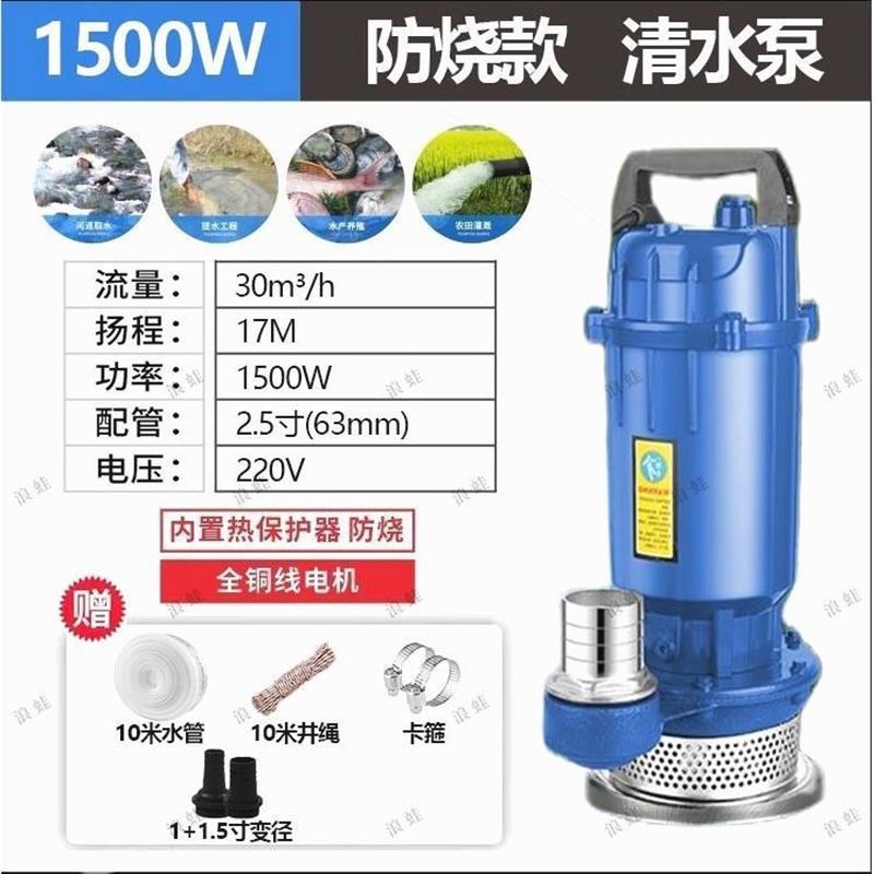 德国进口上海潜水泵220人民家A用抽水机3寸4寸农用高扬程灌溉排污