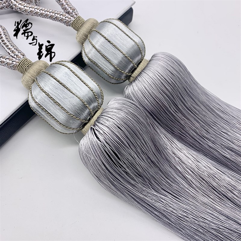 窗帘南瓜挂球绑带流苏吊穗中式轻奢I绑绳装饰吊球卧室客厅系带