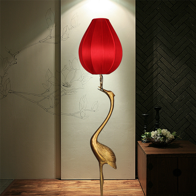 中式灯落地灯全铜仙鹤灯立u式龟鹤台灯仿古客厅灯古风灯高端轻奢