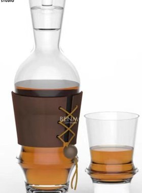 本墨 现代轻f奢简约几何玻璃酒具酒杯 样板间酒店会所餐厅创意摆