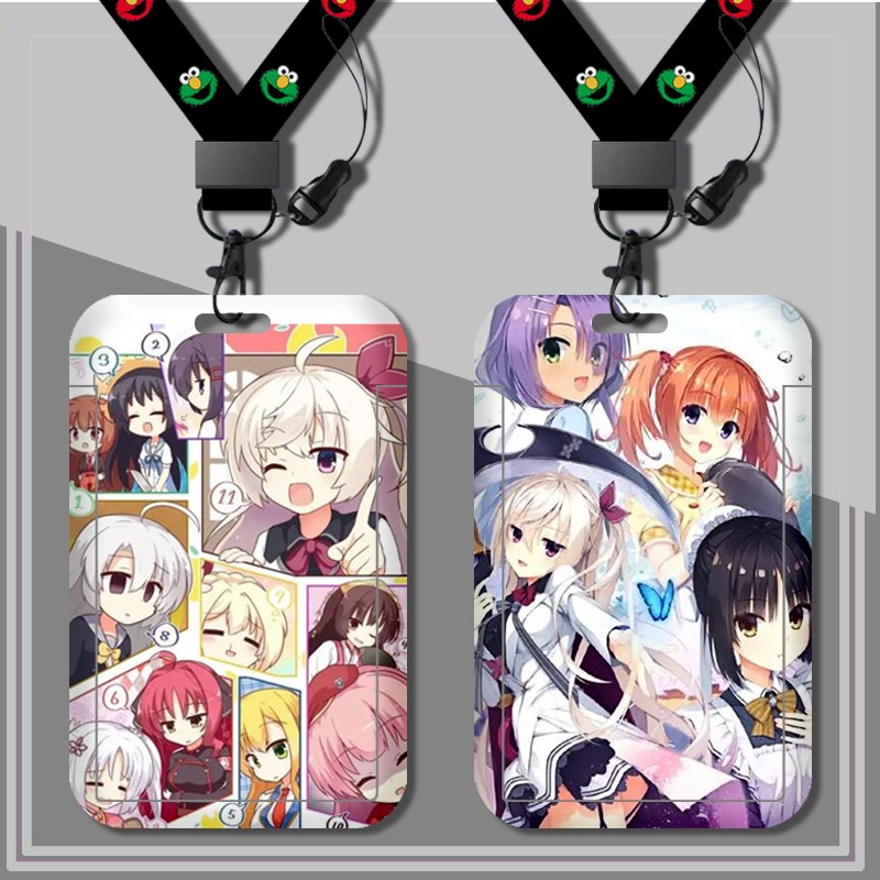 柚子社天神乱漫千恋万花校园卡通卡套可伸缩挂绳加厚耐用硬壳通用