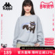 Kappa卡帕 休闲上衣 套头衫 灰色圆领猫咪印花厚卫衣女秋冬新款 长袖