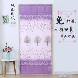 隔断帘卧室客厅厨房卫生间遮光门帘 门帘布艺魔术贴免打孔家用长款